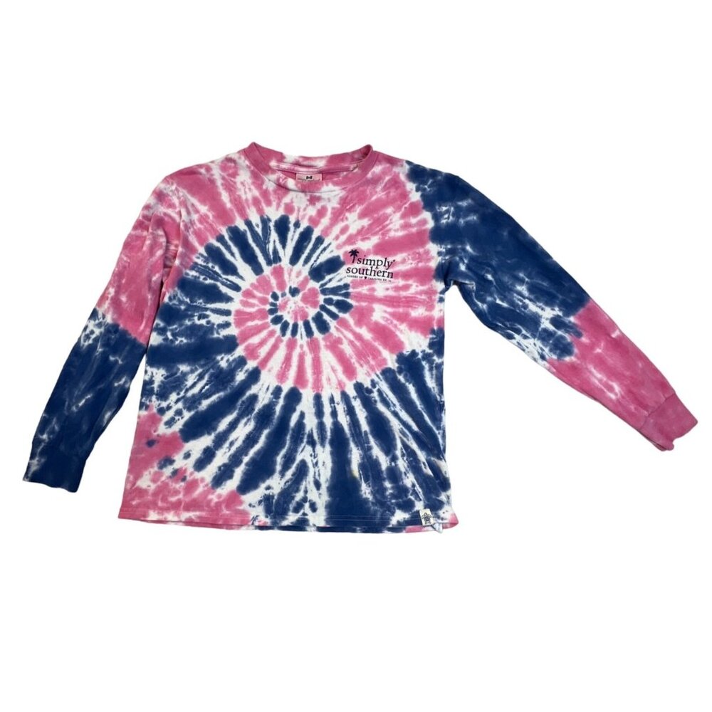 Simply Southern Long Sleeve T-Shirt  Tie Dye Simple is Better South Youth Medium